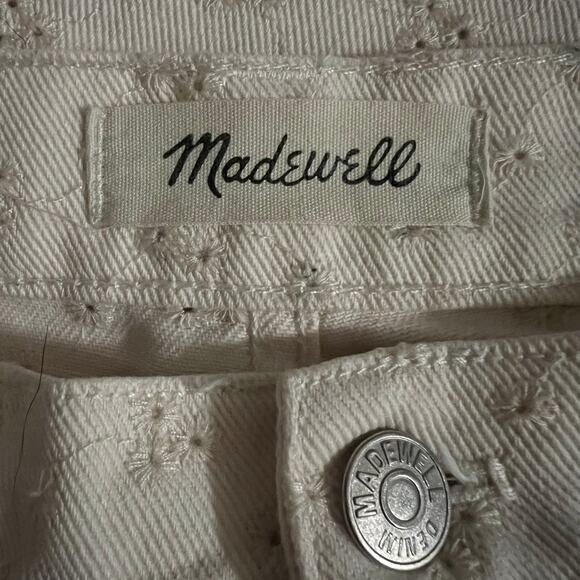 Madewell The Perfect Vintage Embroidered Eyelet Jean 26 Women’s Pearl Ivory - Picture 4 of 6